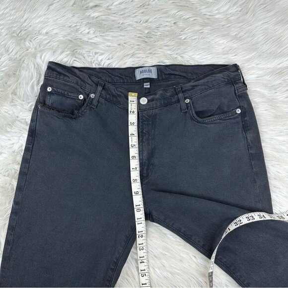 Agolde Women's Black Toni Mid-Rise Skinny Raw‎ Hem Designer Jeans W32-34/L27 - Picture 10 of 12